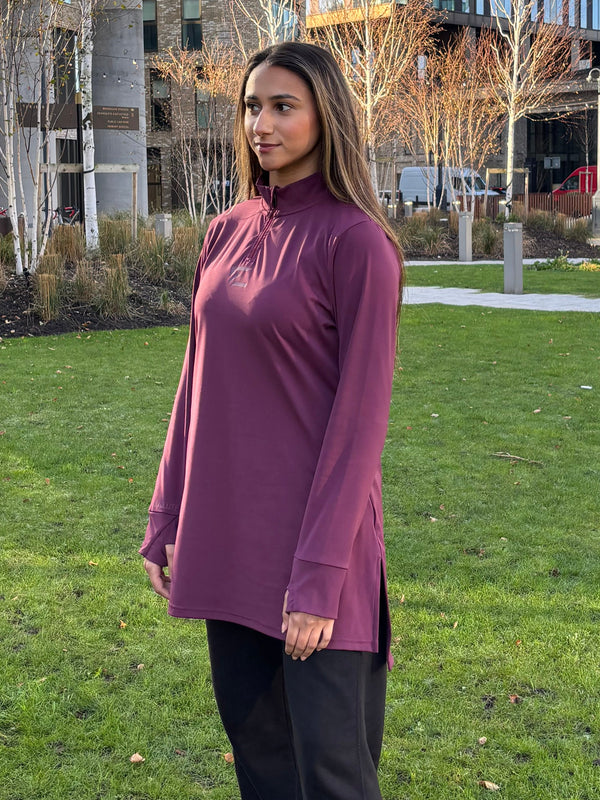 Modest Sports Top Burgundy