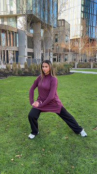Modest Sports Top Burgundy