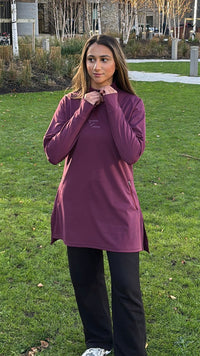 Modest Sports Top Burgundy