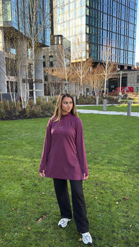 Modest Sports Top Burgundy