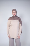 Modest Sports Top Beige