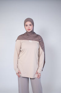 Modest Sports Top Beige